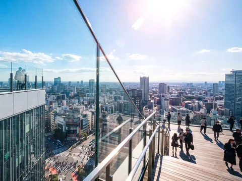 Shibuya Sky Morgen Tour mit Ticket, Blick über Tokio von der offenen Aussichtsplattform
