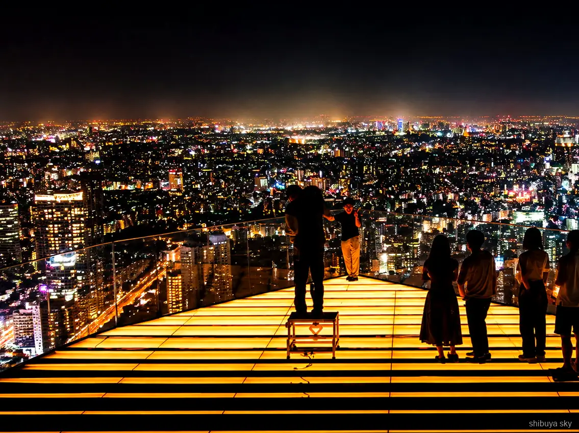 Shibuya Sky turu, terasından şehir silueti