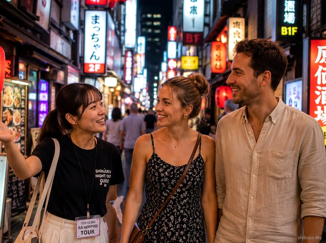 Shibuya Sky aftentur, foto taget af guiden