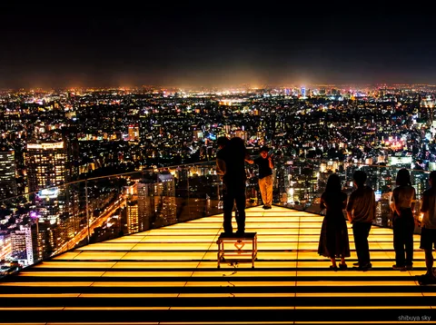 Tour Shibuya Sky, skyline della città dalla terrazza
