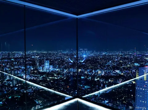 Tour Shibuya Sky con entrada con hora, skyline nocturno