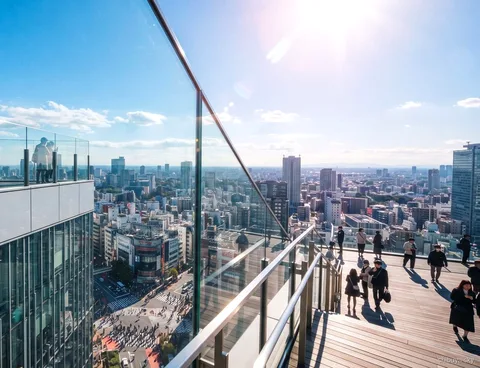 Visite du matin Shibuya Sky avec billet, vue sur Tokyo depuis la terrasse à ciel ouvert