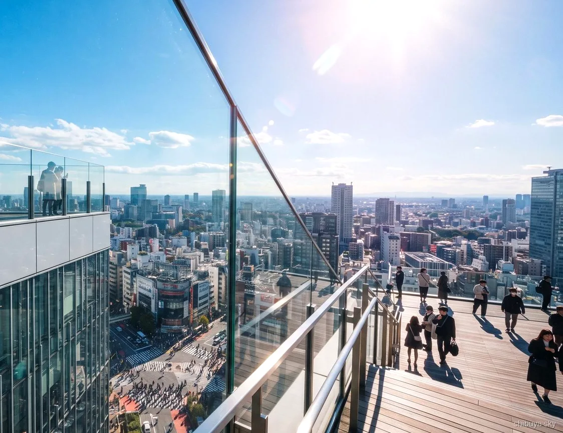 Visite du matin Shibuya Sky avec billet, vue sur Tokyo depuis la terrasse à ciel ouvert